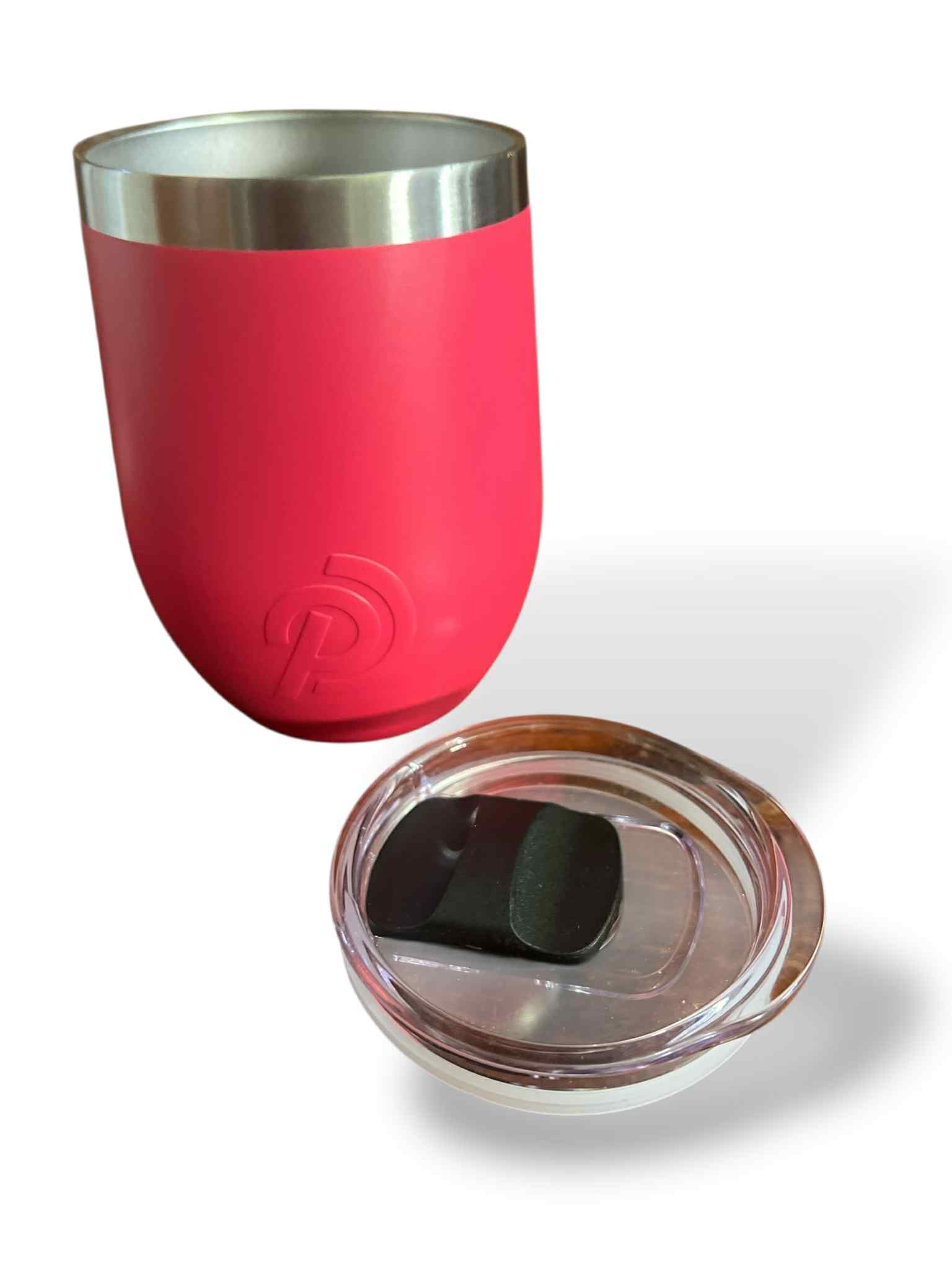 Red Insulated Travel Tumbler with Clear Lid – Personalised Mug Replacement Lids