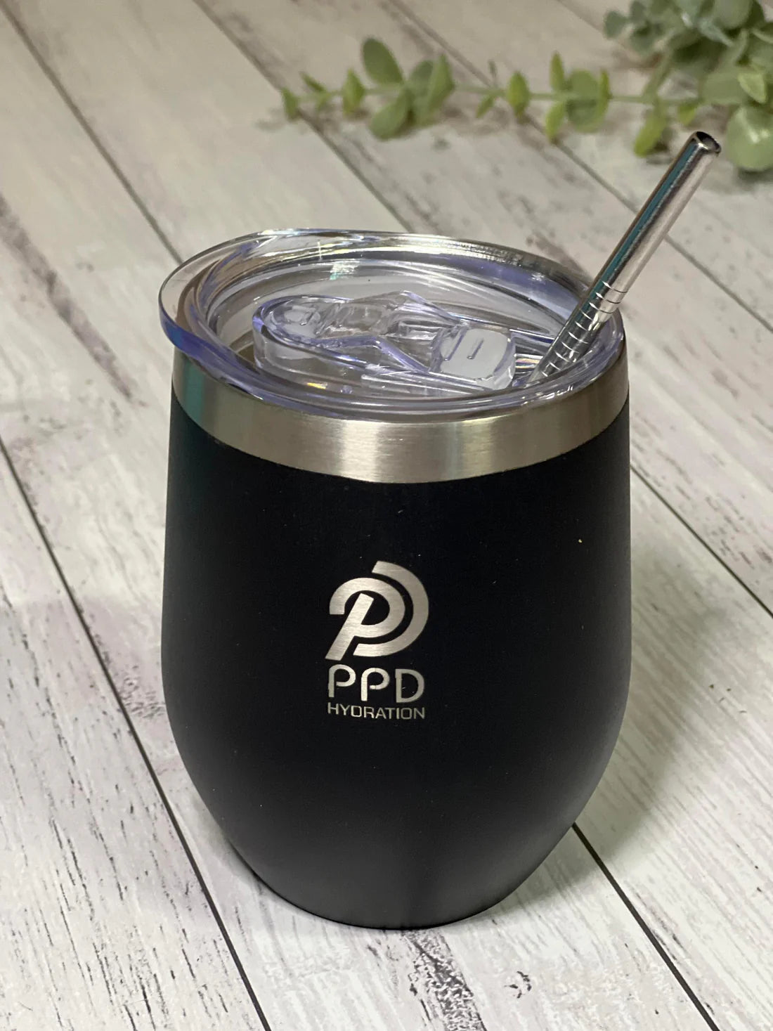 12 oz Insulated Tumbler with Lid & Straw - Stainless Steel 