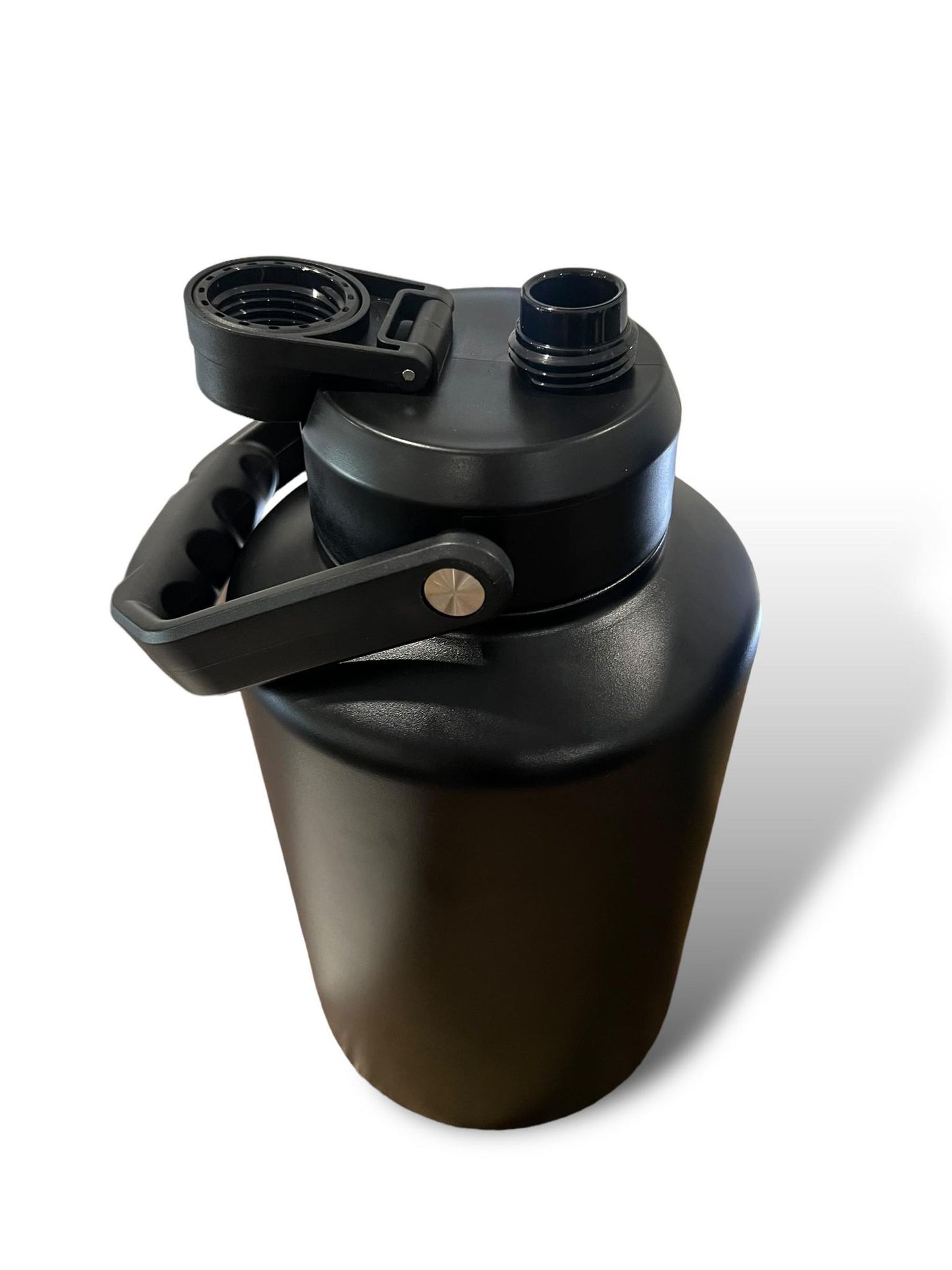 3.7L 1 gallon black water bottle stainless steel double wall insulated 