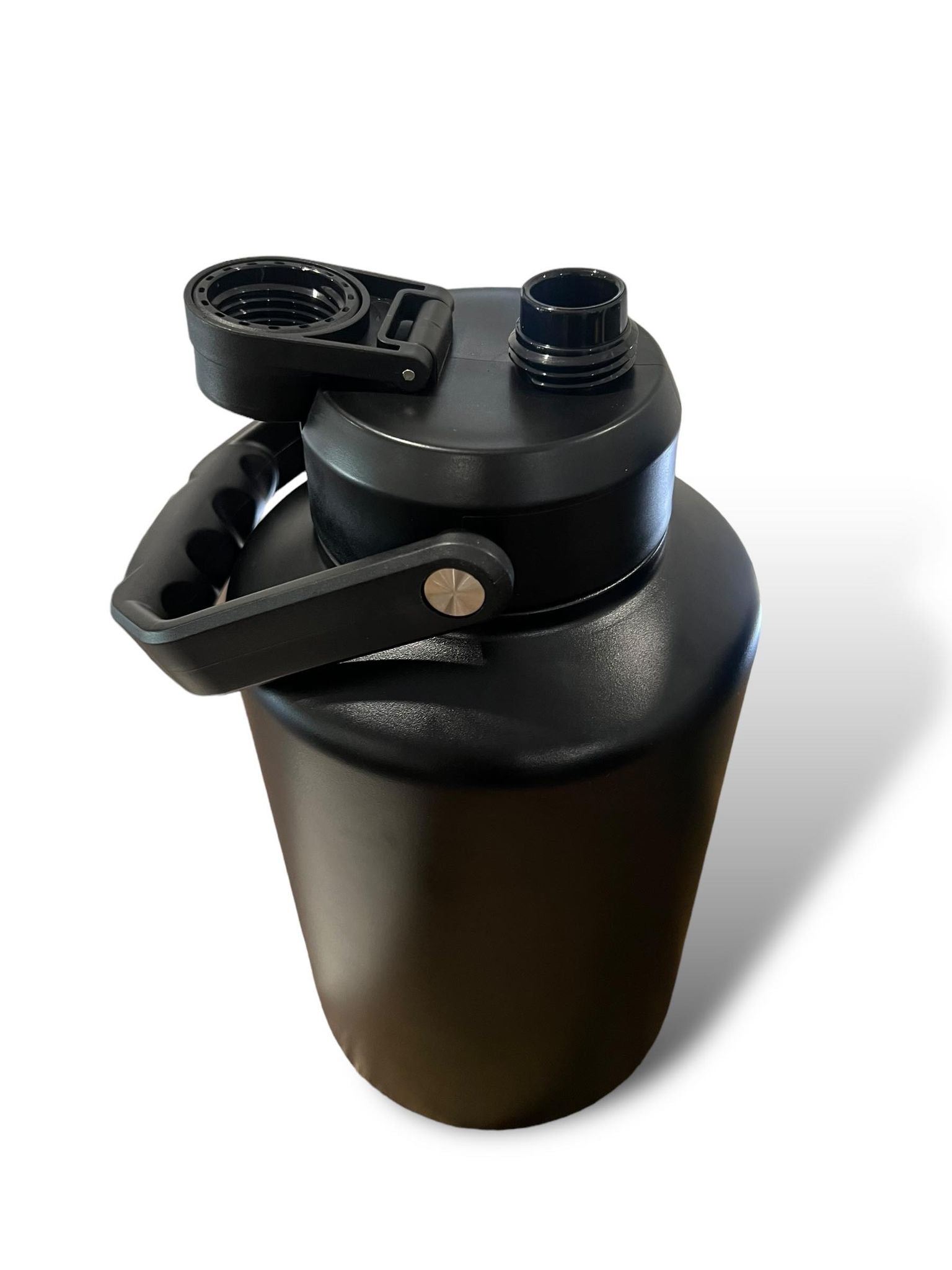 3.7L 1 gallon black water bottle stainless steel double wall insulated 