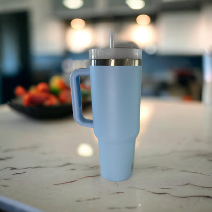 40oz Tumbler with Handle & Straw | Power Drink Hydration