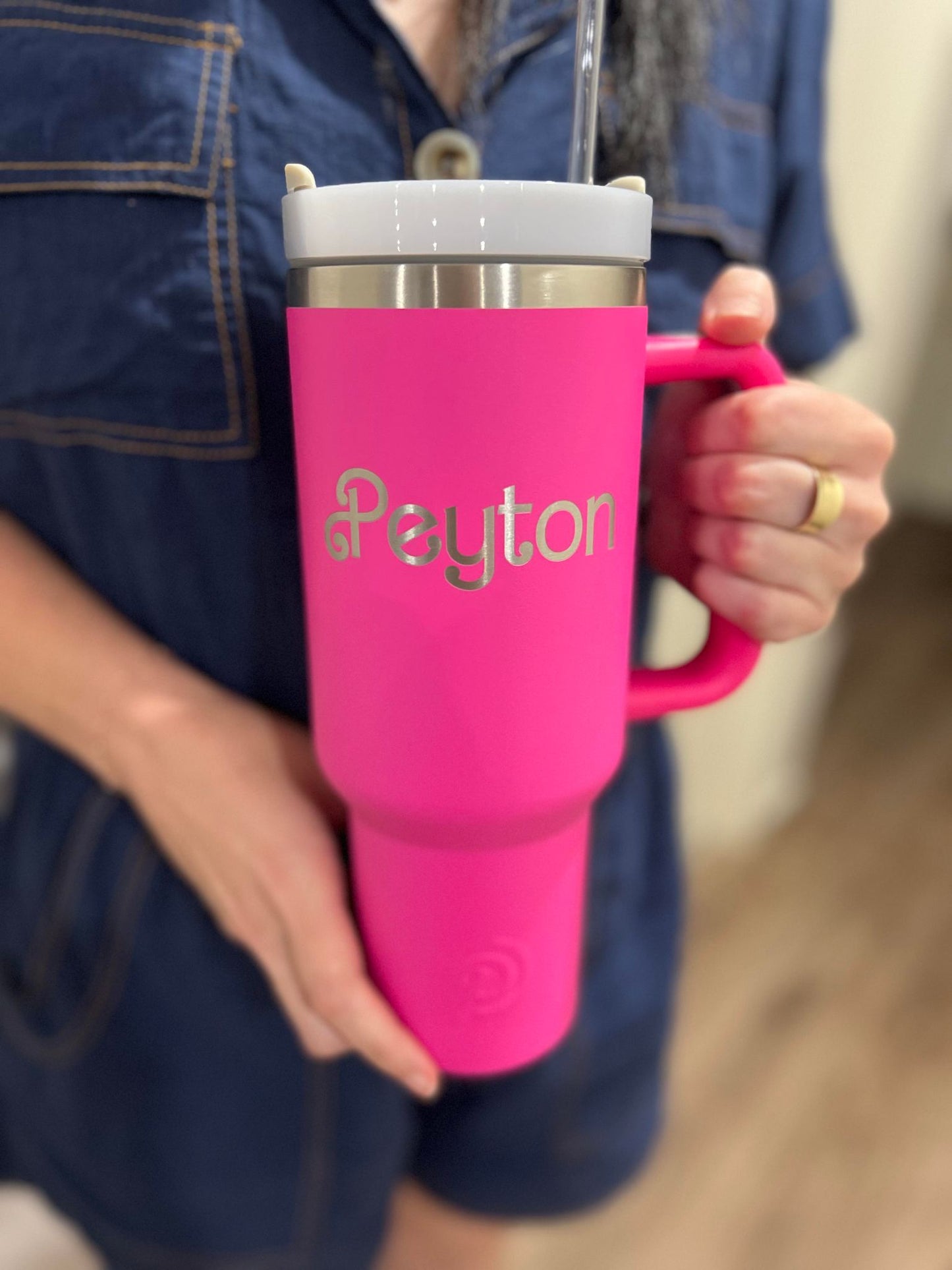 40oz Tumbler with Handle & Straw | Power Drink Hydration
