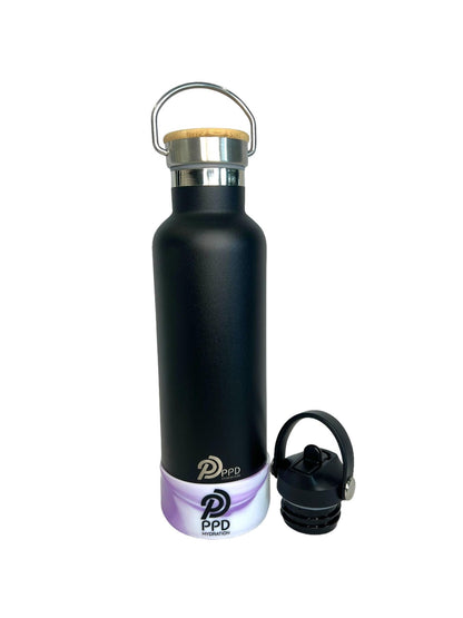 Black 750ml Insulated Water Bottle – Power Drink Hydration