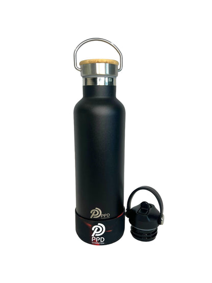 Black 750ml Insulated Water Bottle – Power Drink Hydration