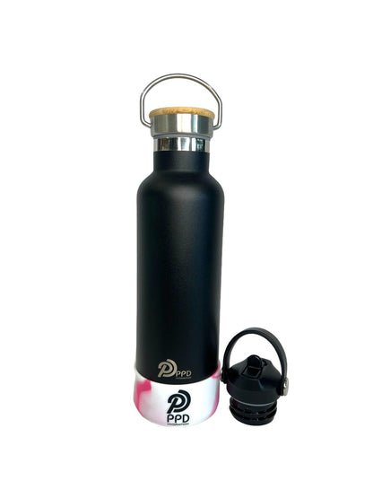 Black 750ml Insulated Water Bottle – Power Drink Hydration