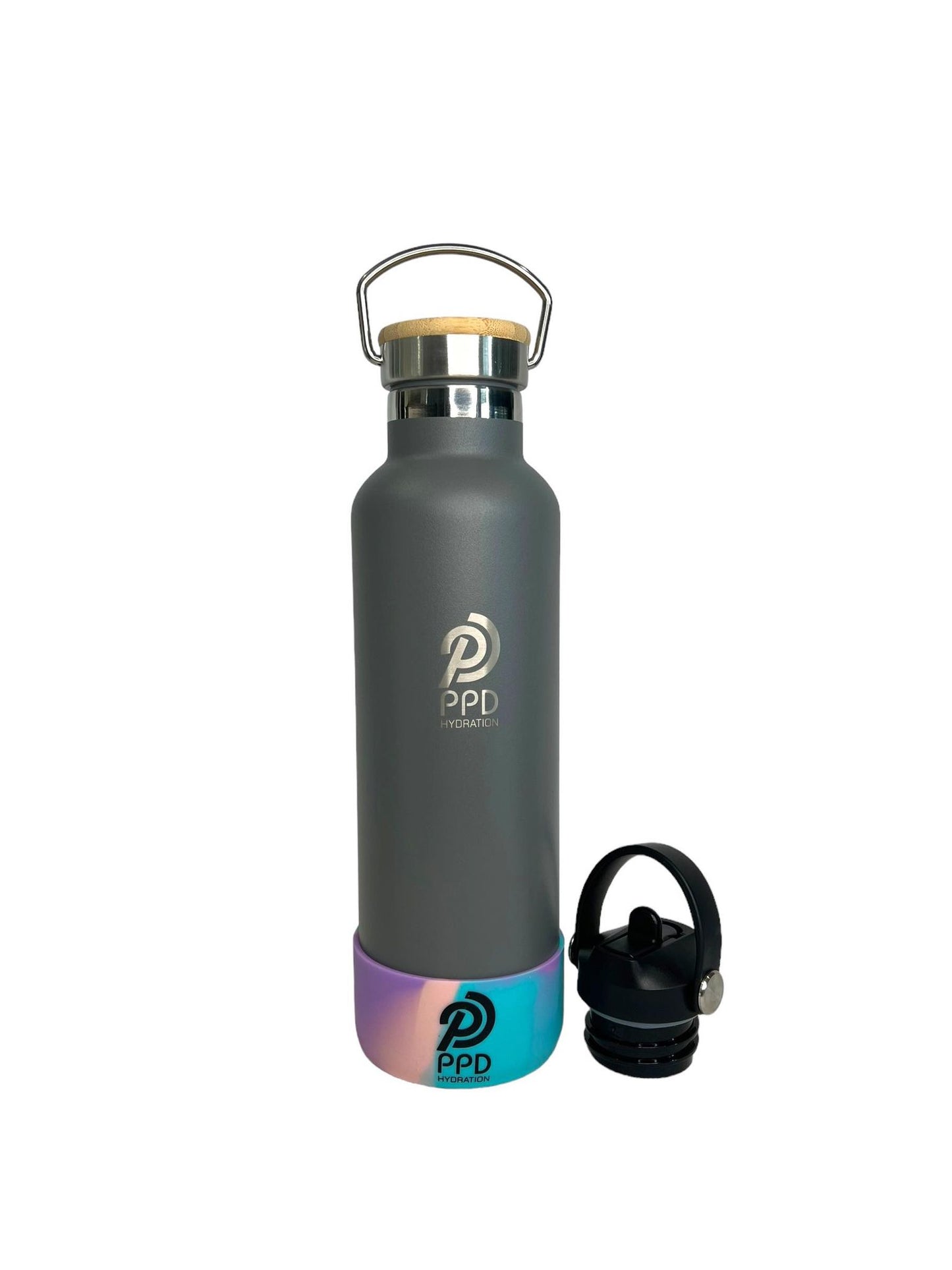 Grey 750ml Insulated Water Bottle – Power Drink Hydration