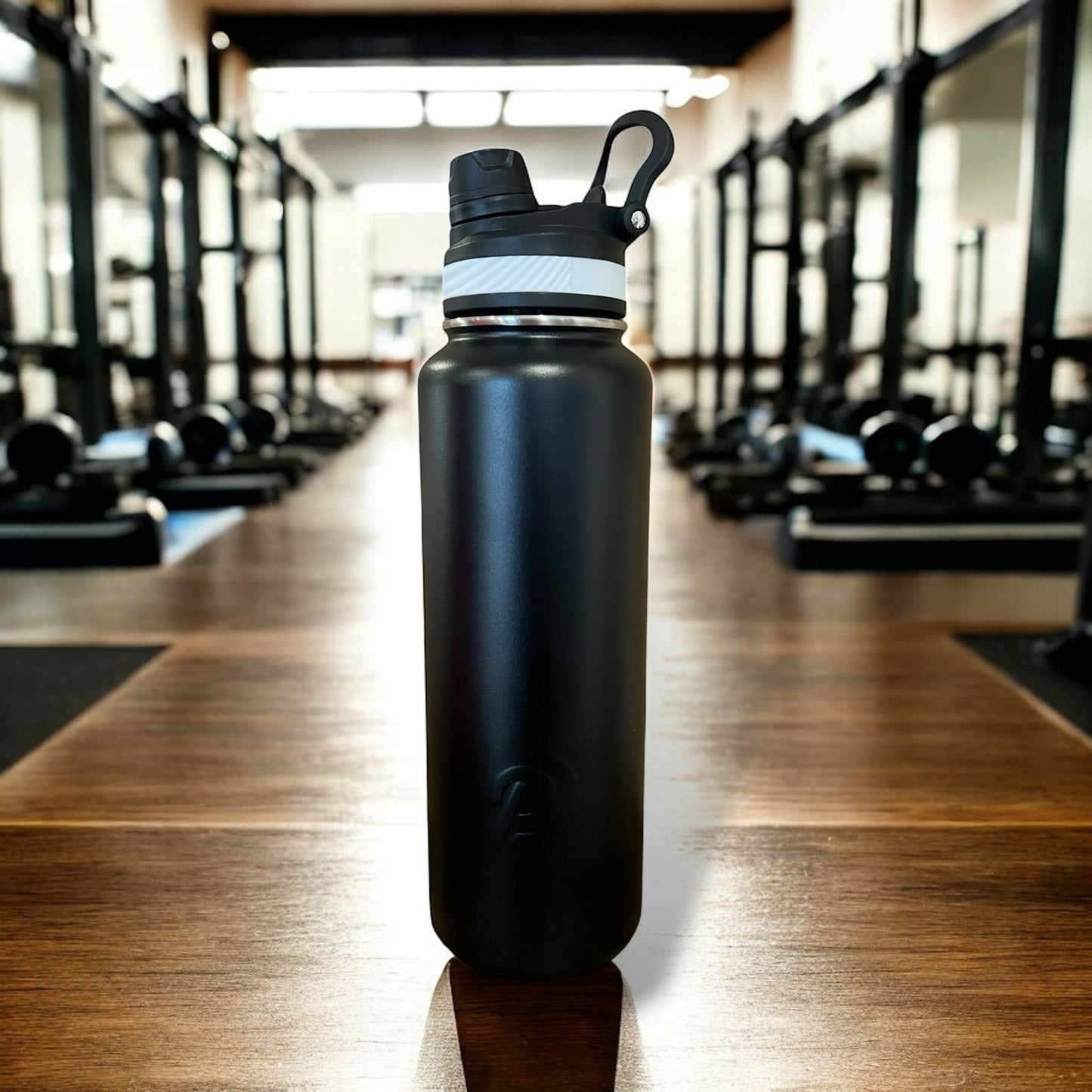 1.2L Black Water Bottle – Personalised Power Drink Hydration
