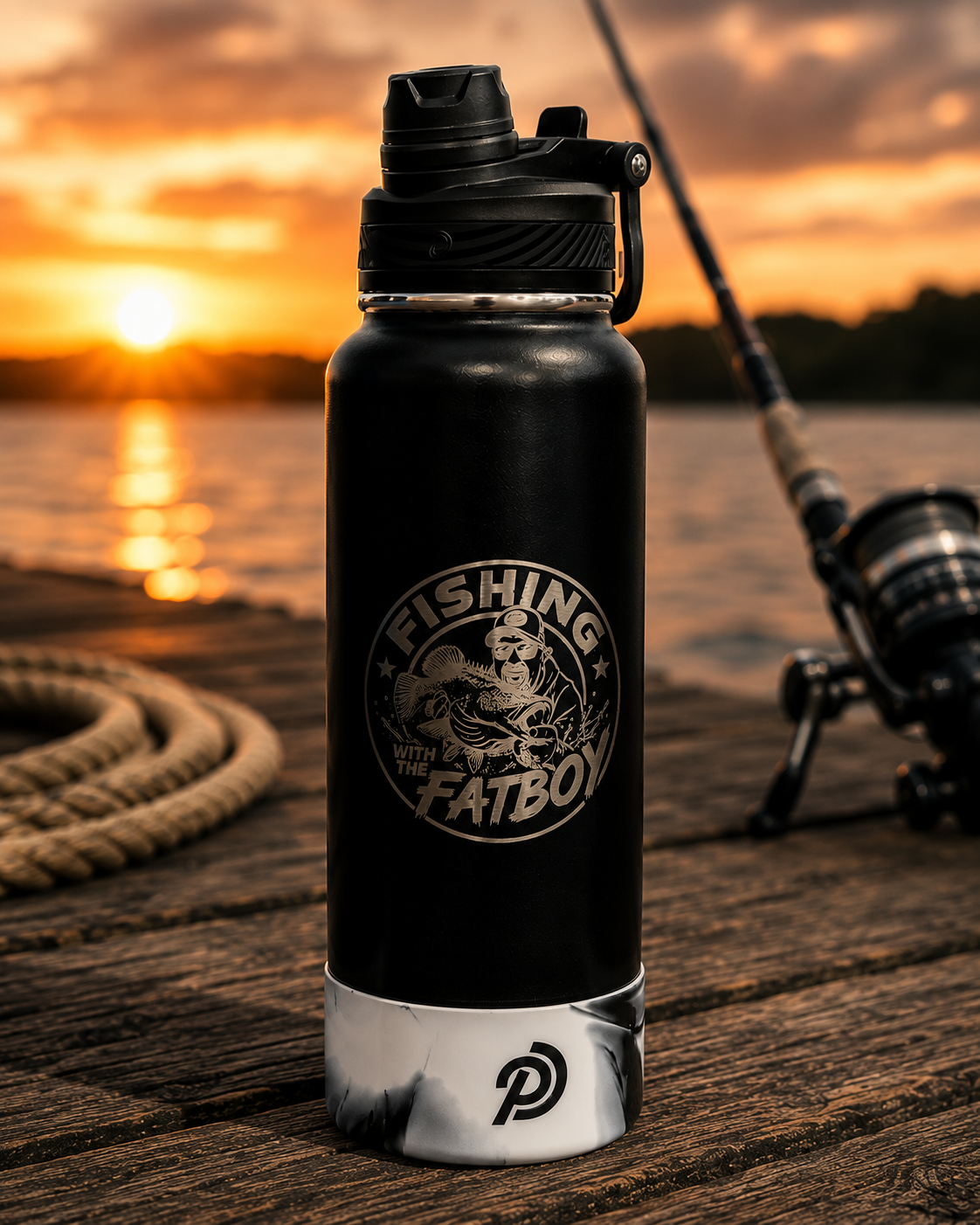 Fishing with the Fatboy x PowerDrink Hydration 1.2L Water Bottle