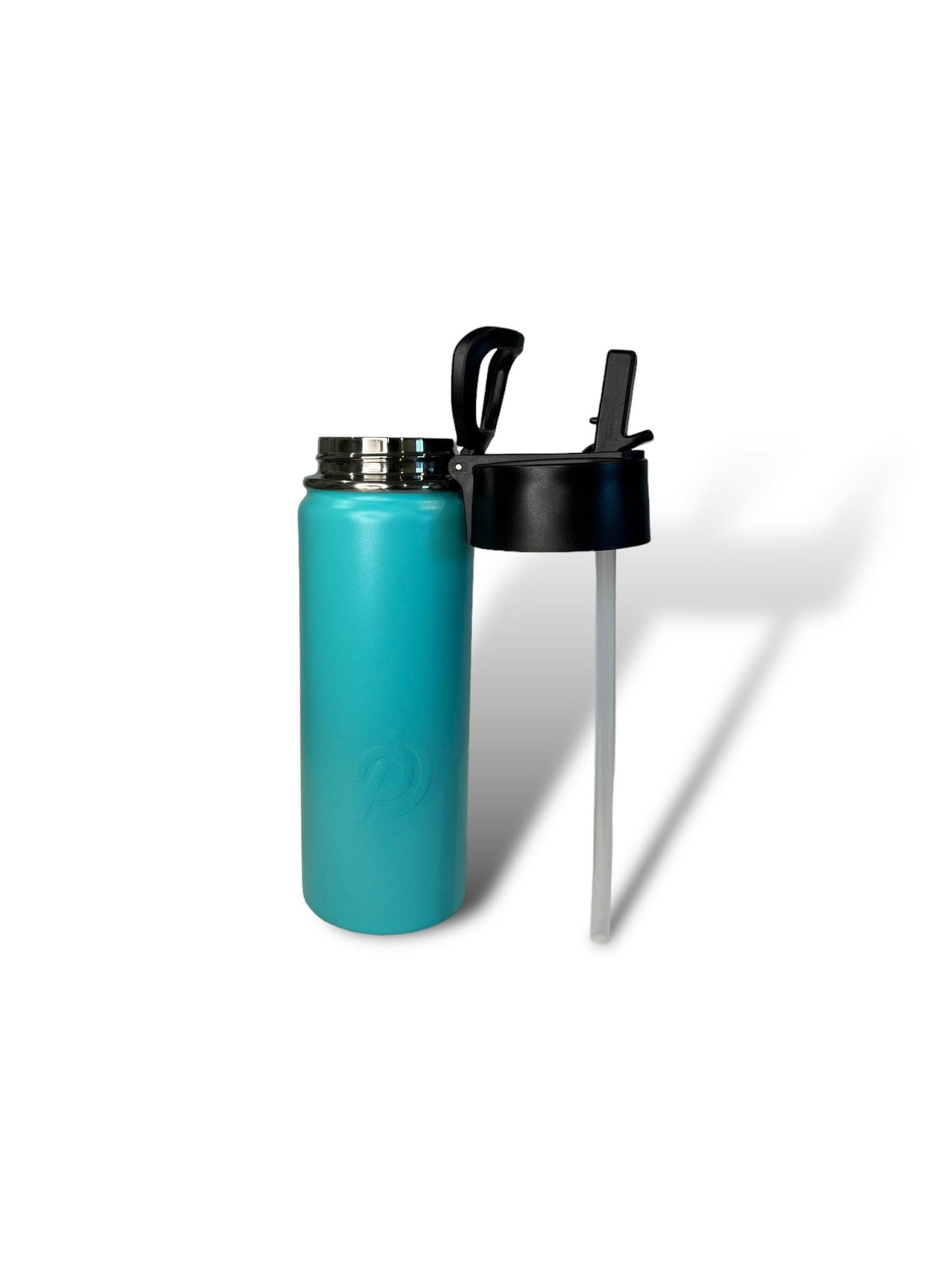 Teal 750ml 25oz stainless steel double insulated water bottle and sports lid with long straw engravable