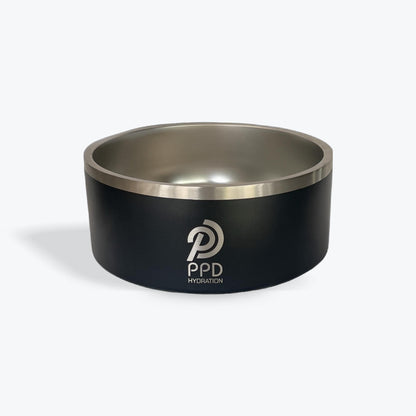 black pet bowl stainless steel double wall insulated 