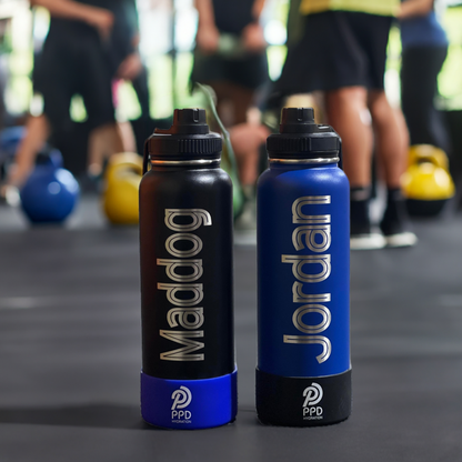 1.2L Black Water Bottle – Personalised Power Drink Hydration