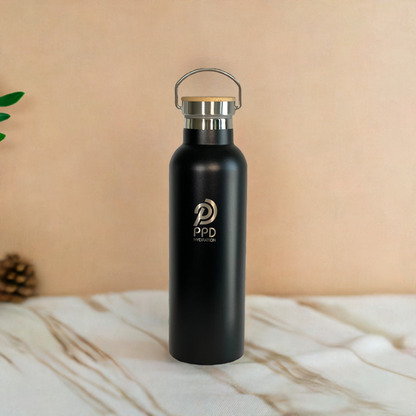 Black 750ml Insulated Water Bottle – Power Drink Hydration