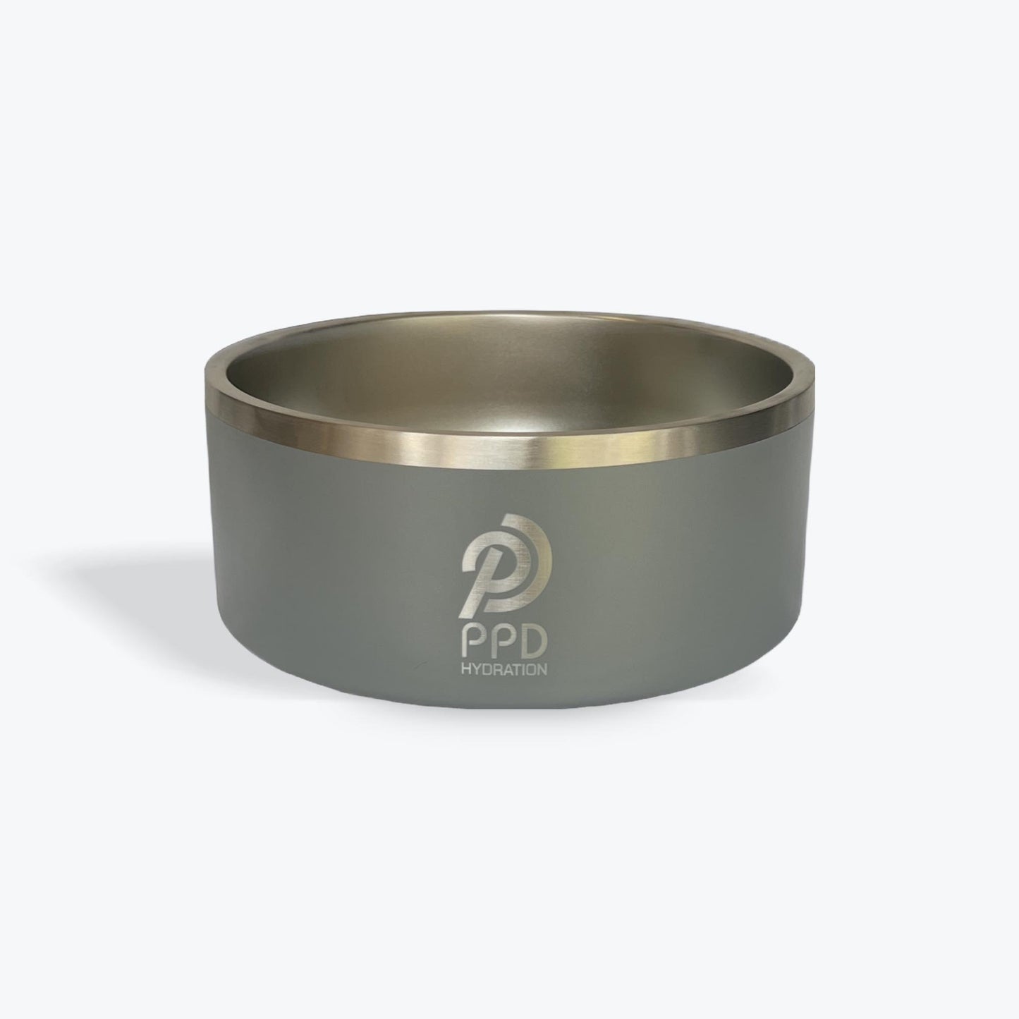 grey pet bowl stainless steel double wall insulated 