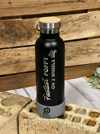 Black 750ml Insulated Water Bottle – Power Drink Hydration
